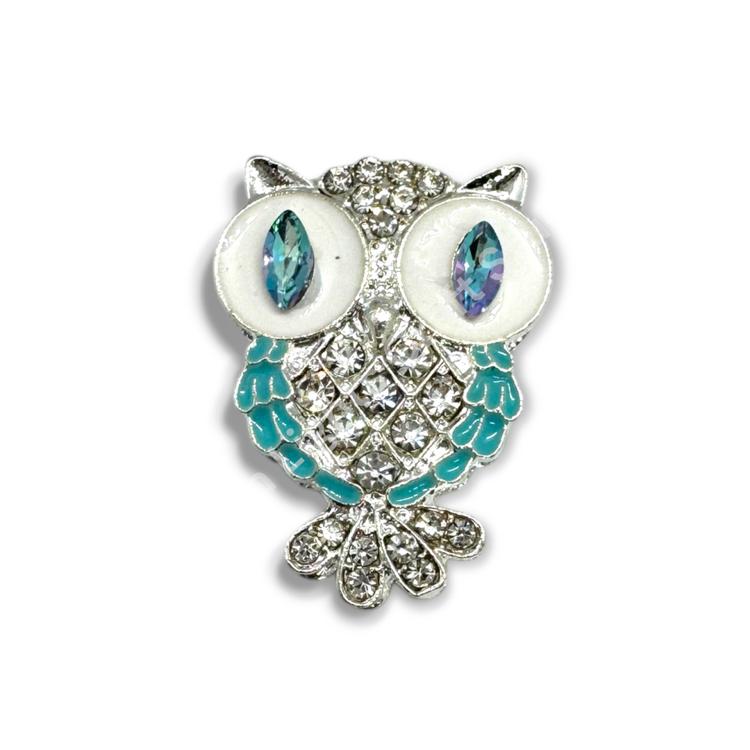 Metal Alloy Rhinestone Small Owl Fancy Bead - 1pc.