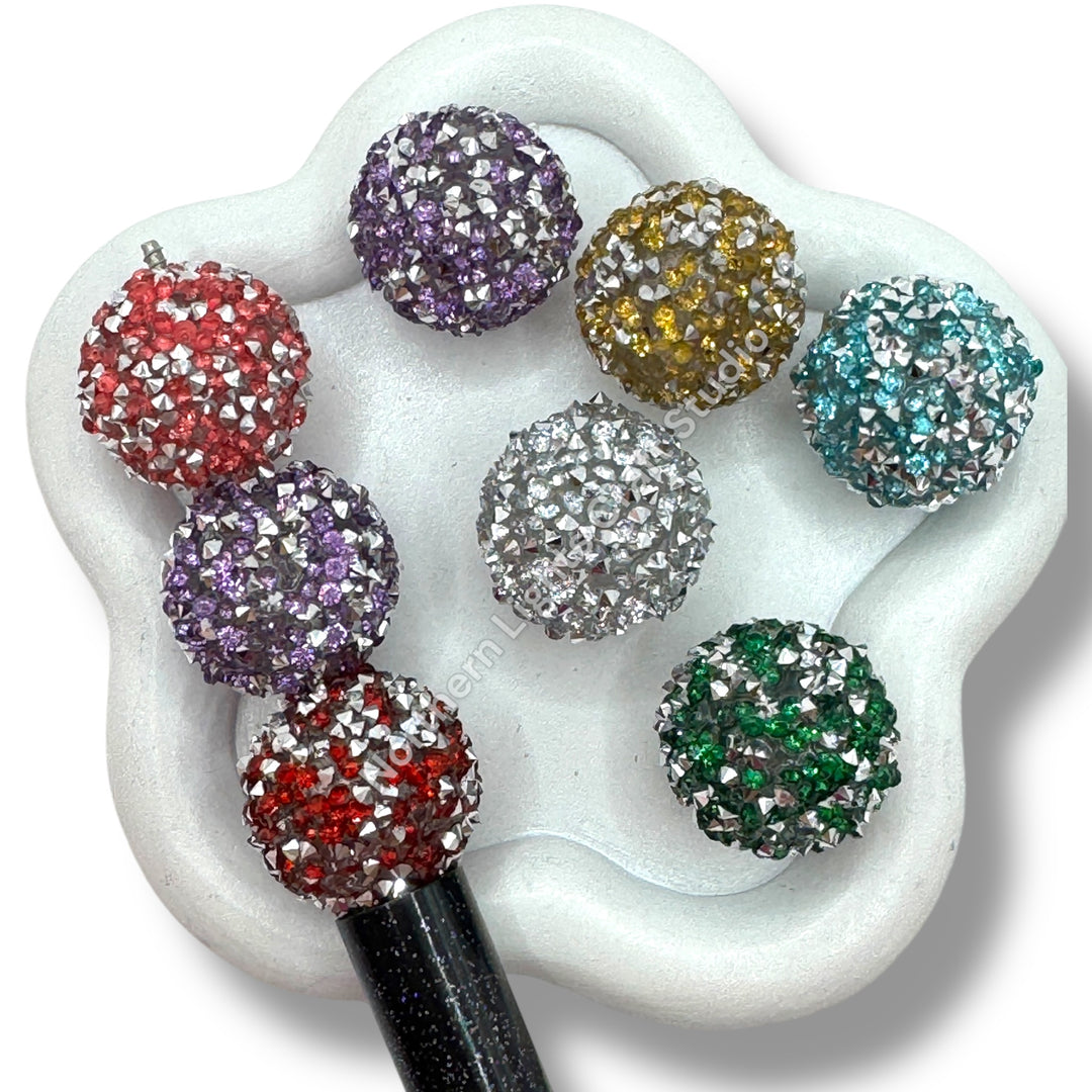 Sugar Round Acrylic Bling Beads 20mm -10pc.