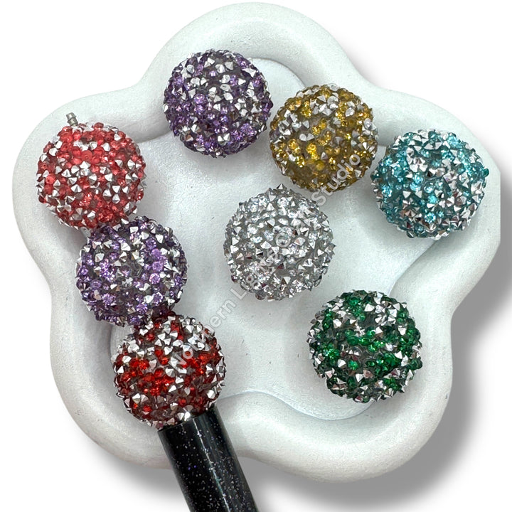 Sugar Round Acrylic Bling Beads 20mm -10pc.