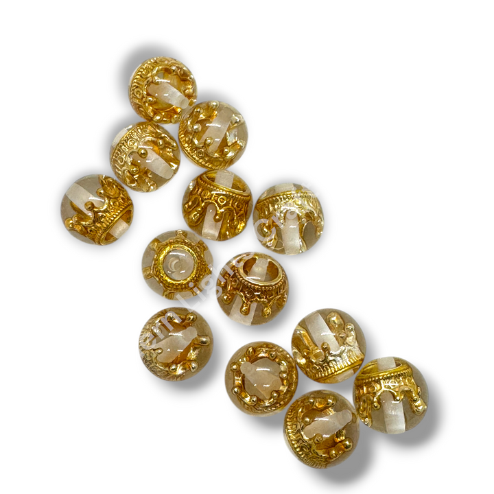 16mm Clear Crown Acrylic Bead Mix -20 Pieces