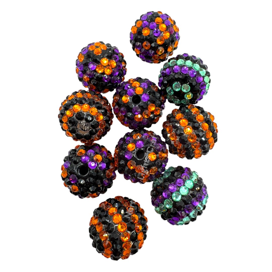 20mm Stripe and Multi Acrylic Rhinestone Bead Mix - 10 pc.