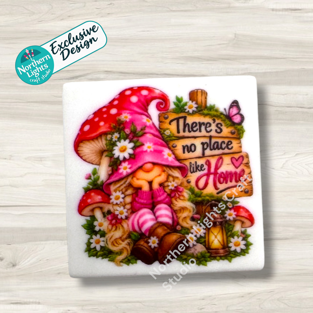Spring Mushroom Gnome Printed Silicone Focal - Exclusive Design!