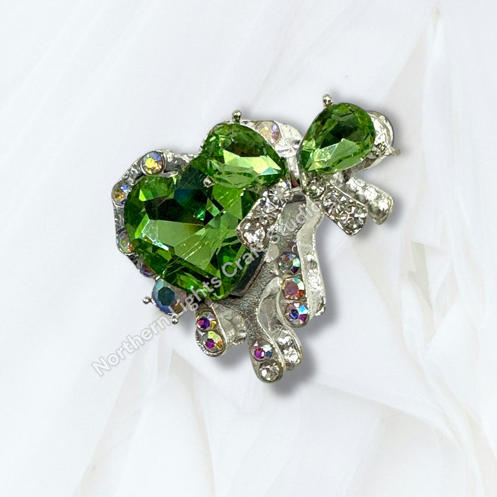 Metal Alloy Heart and Bow Bead