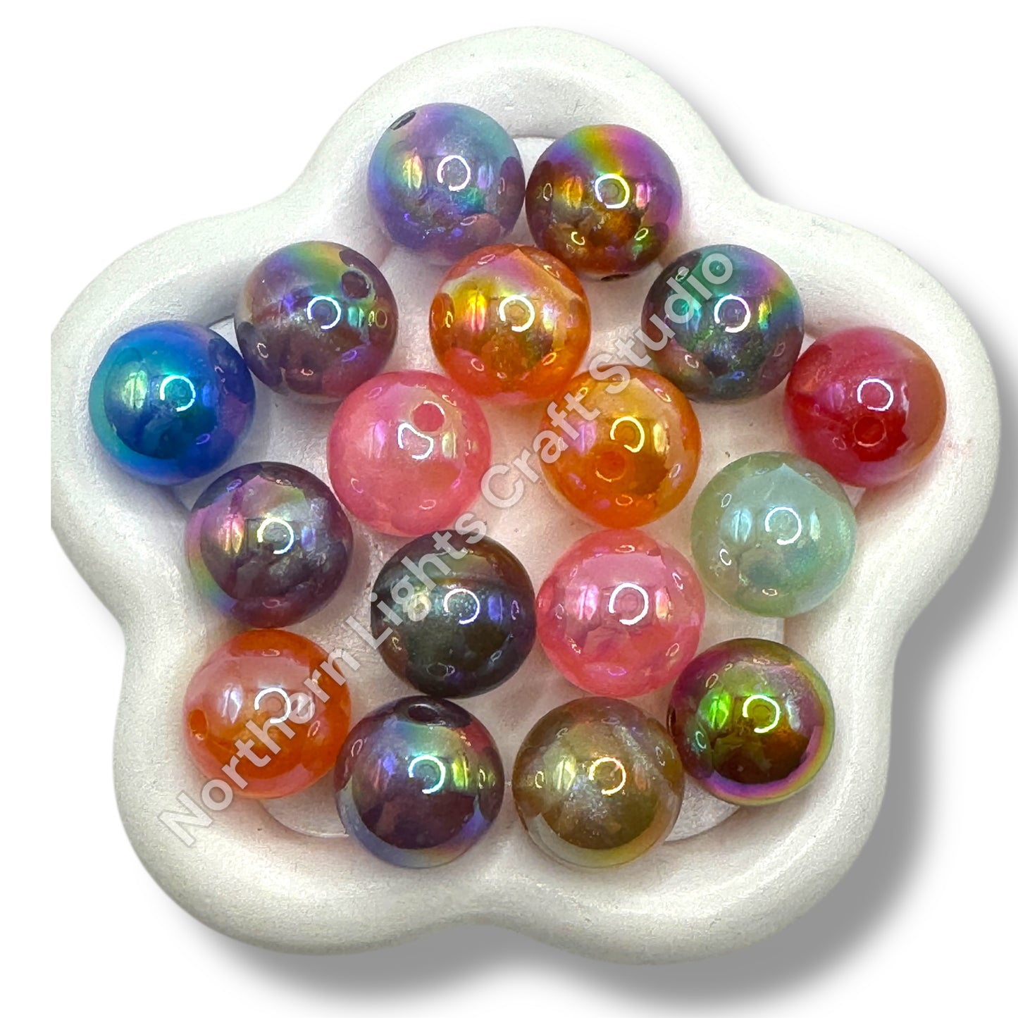 Stardust Glitter Milky Way UV 16mm Bead - 20 Pcs.