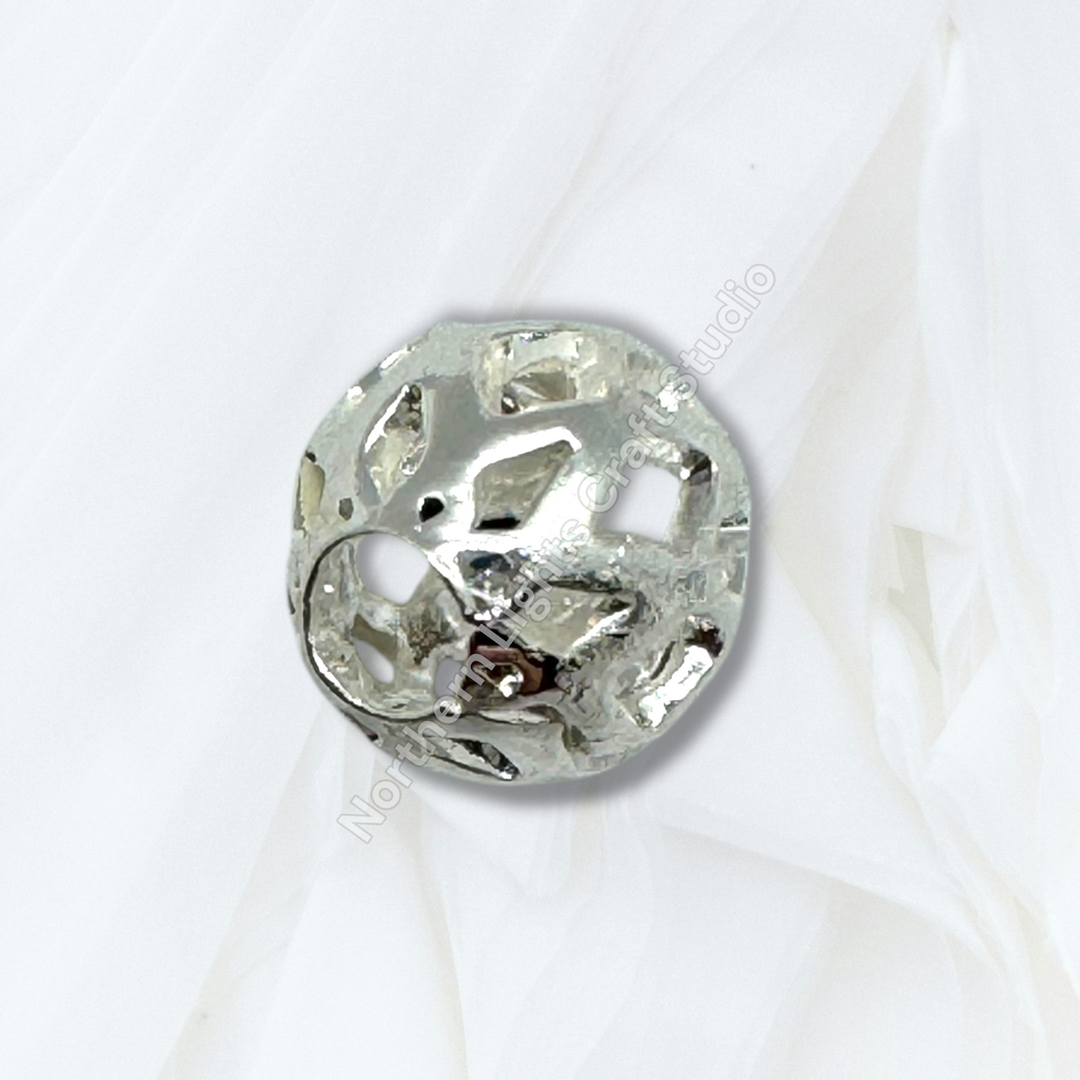 Lattice Design Metal Round 8mm Spacer Beads for Pens or Jewelry - 25pc.