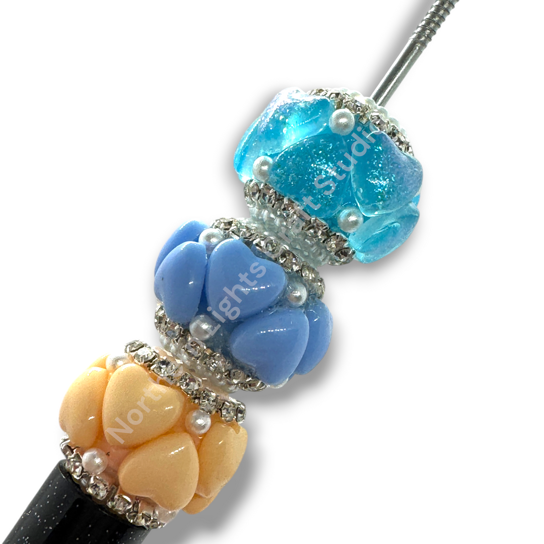 18mm Heart Charm Acrylic Bead -10pc Mix