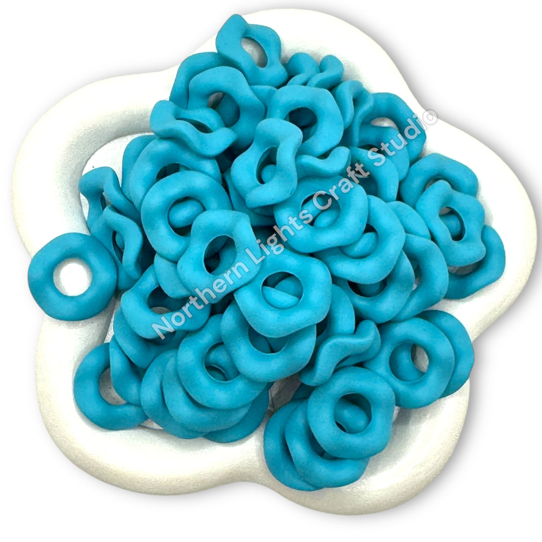 Matte Finish Wavy Spacers 16mm - Choose Color- 50pc.