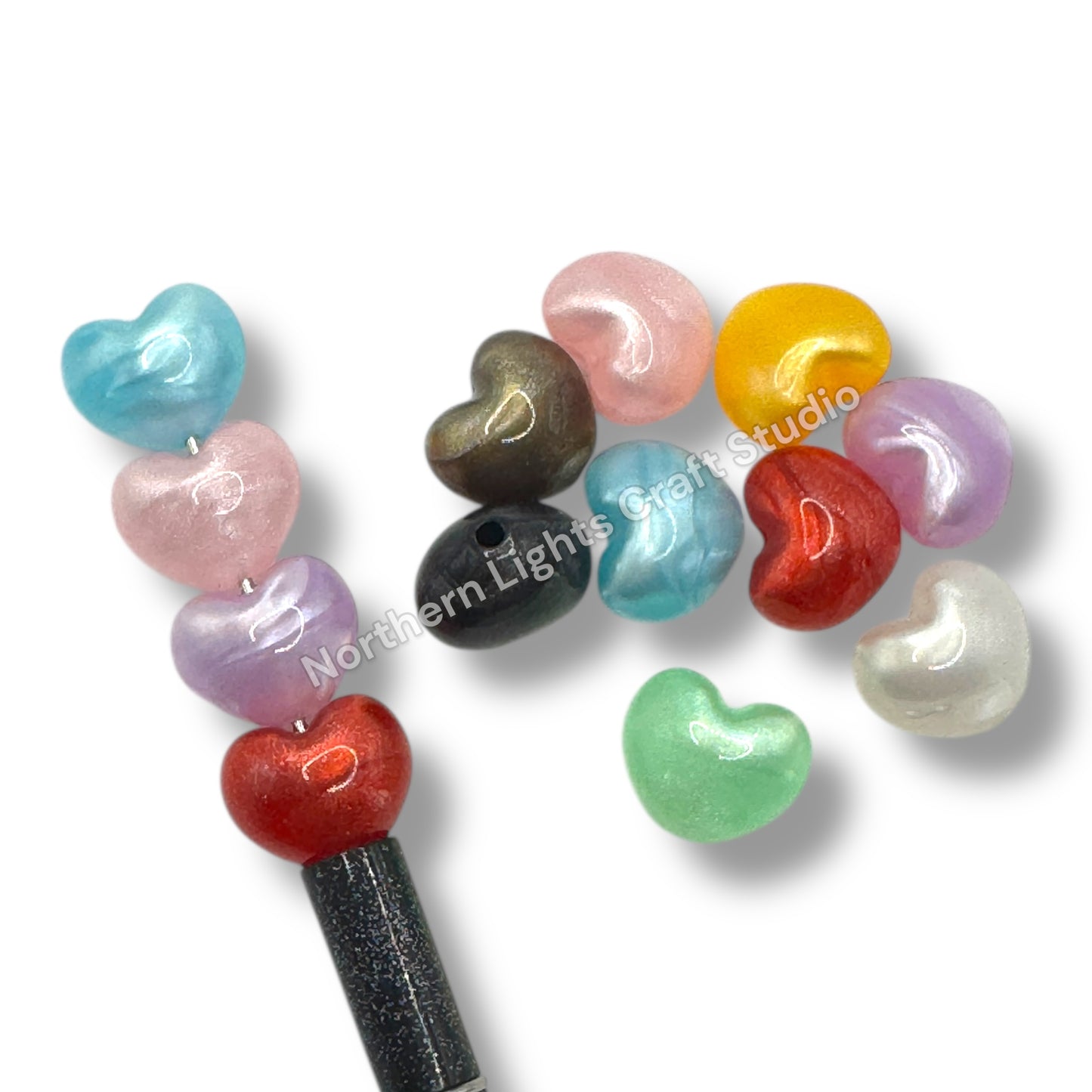 Puffy Acrylic Galaxy Glitter Heart - 20pc.