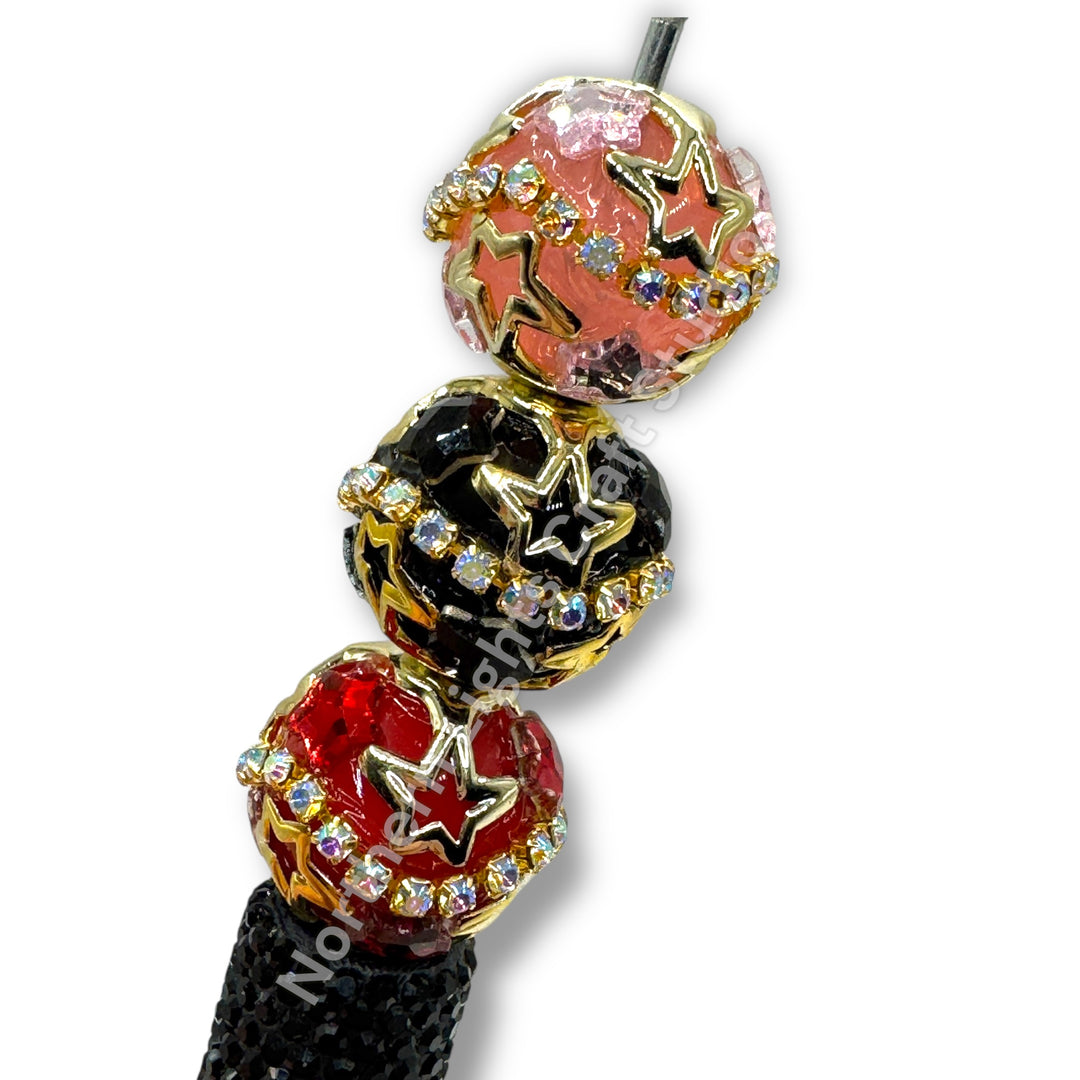 Gold Star cage beads - 4 pc.