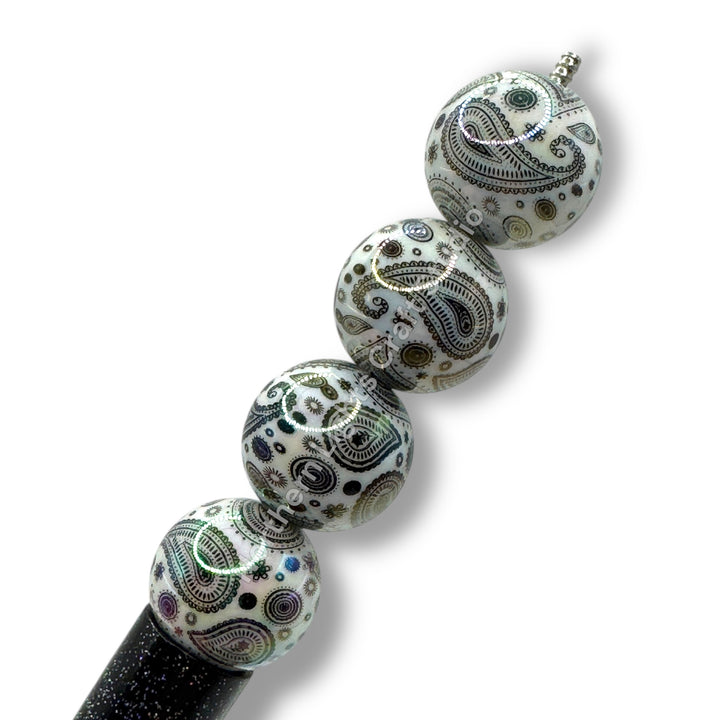 Paisley Bandana Printed 16mm Acrylic Beads - 20pc.