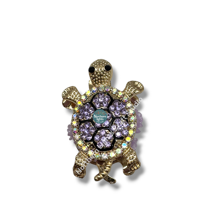 Rhinestone Double Sided Turtle Fancy Bead - READ DESCRIPTION