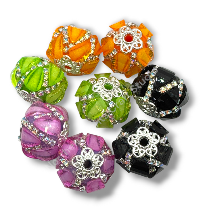 Teardrop and Rhinestone Fancy Acrylic 20mm Hallowen Mix - 4pc.