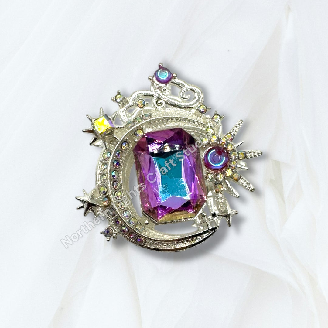 Metal Alloy Moon Starburst Bead -1pc.