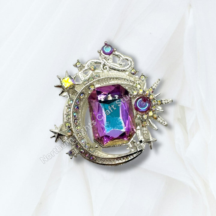 Metal Alloy Moon Starburst Bead -1pc.