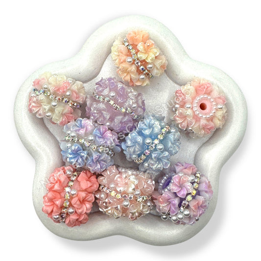 Soft Flower with Rhinestone Middle Chain - 1pc.