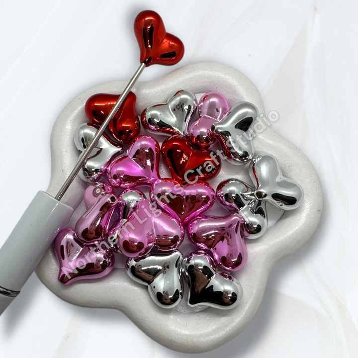 Cute Heart Pen Topper / Jewelry Bead - 20pc Mix
