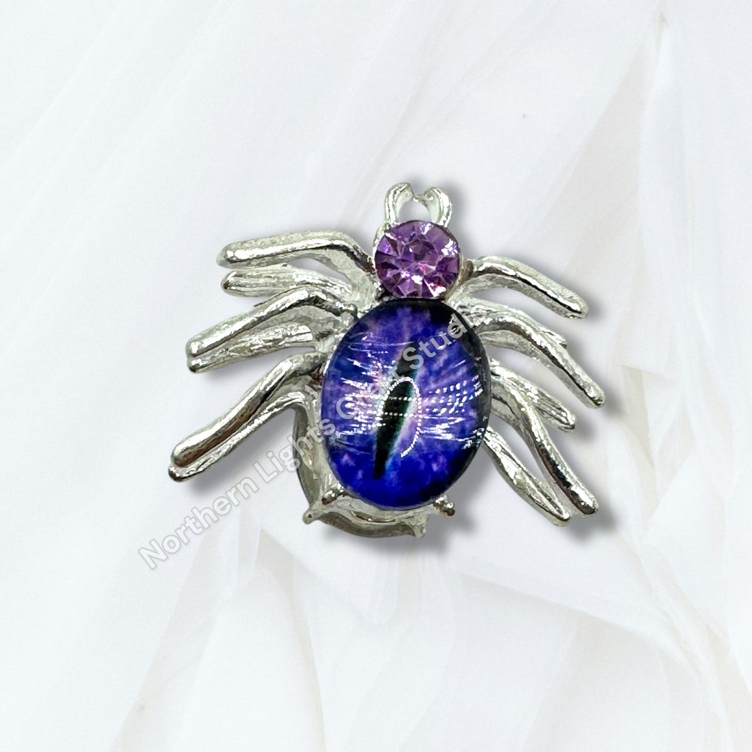 Metal Alloy Crystal Spider Beads - 1pc.
