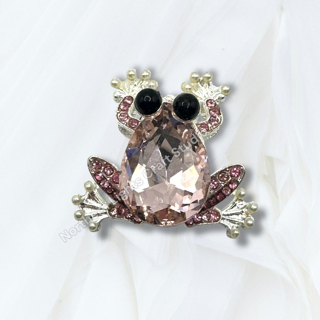 Metal Alloy Crystal Frog Bead