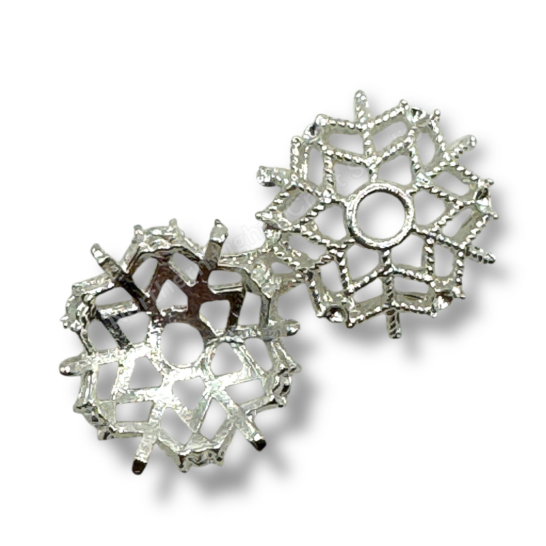 Metal Snowflake Bead Cap- 14mm -10pc.