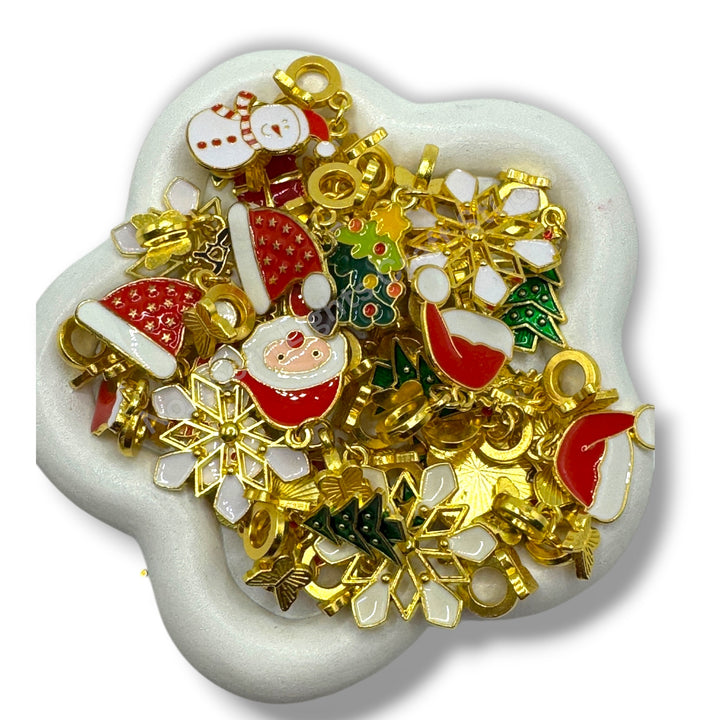 Metal Christmas Charms with Butterfly Bail -10pc.