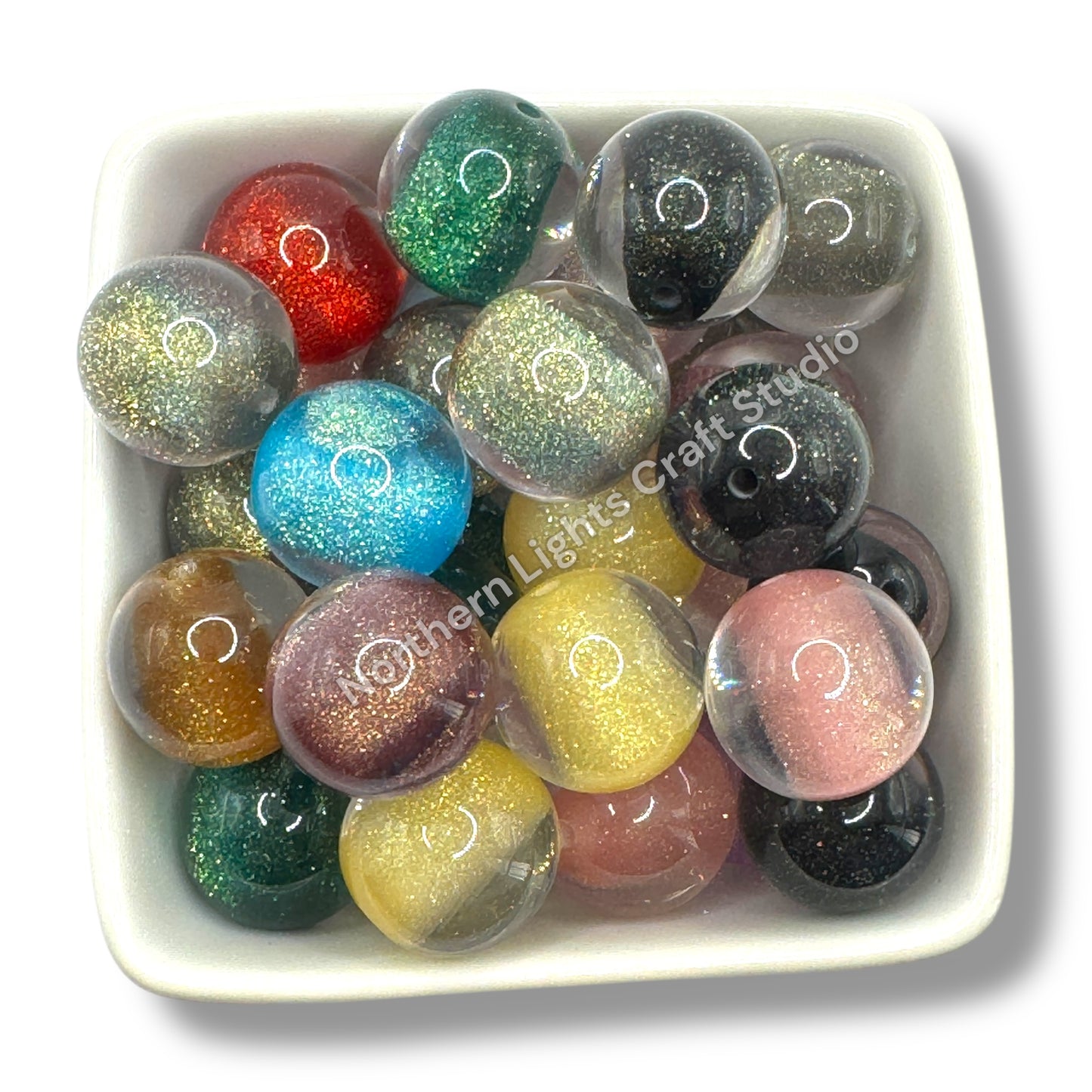 Fine Glitter Core Beads - 20mm - 10pcs.