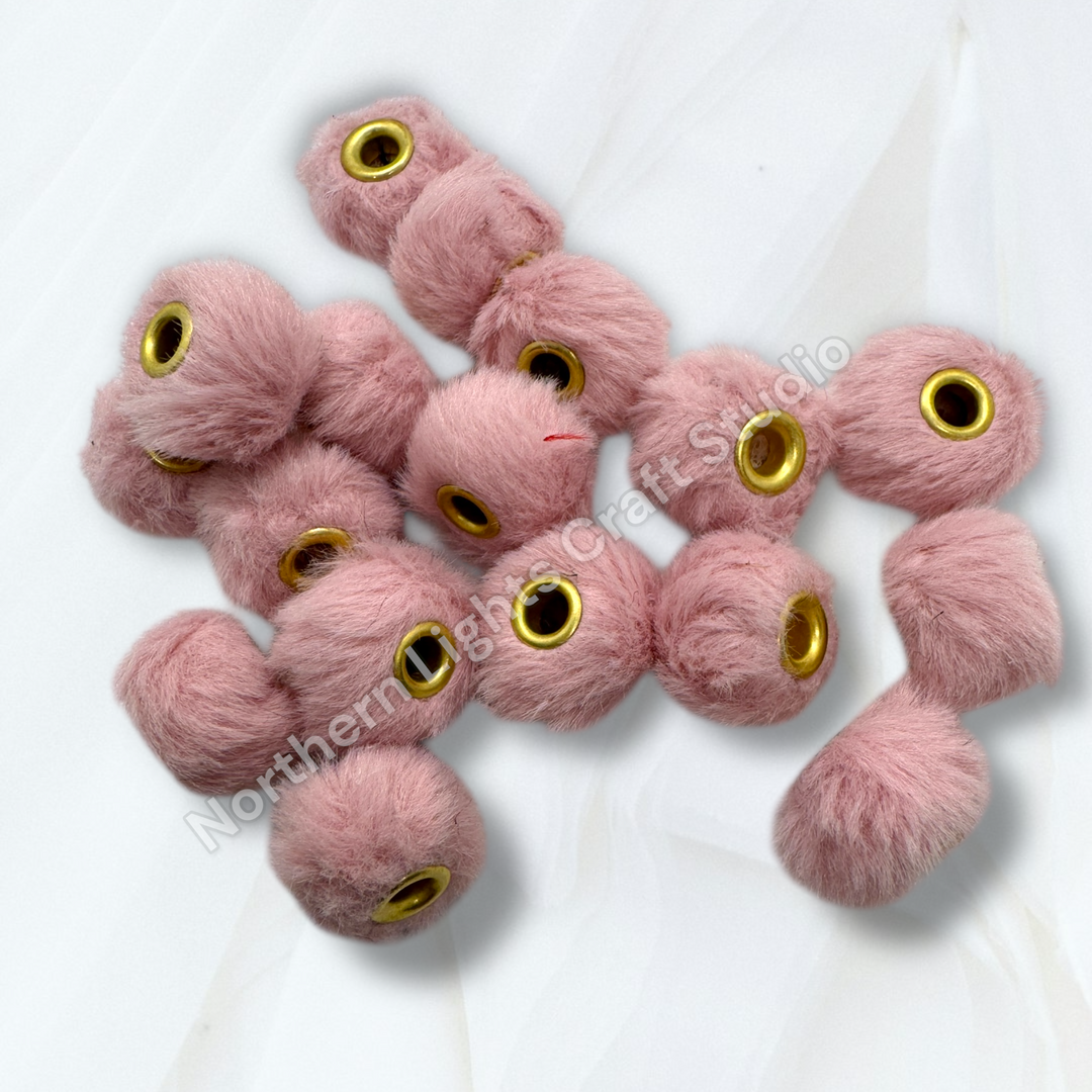Baby Pink Fuzzy Spacer 30 pc. - 20mm