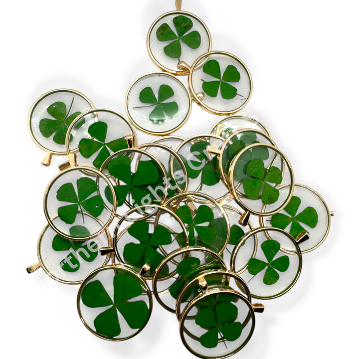 Four Leave Clover Acrylic and Glass Charm 30mm Pendant