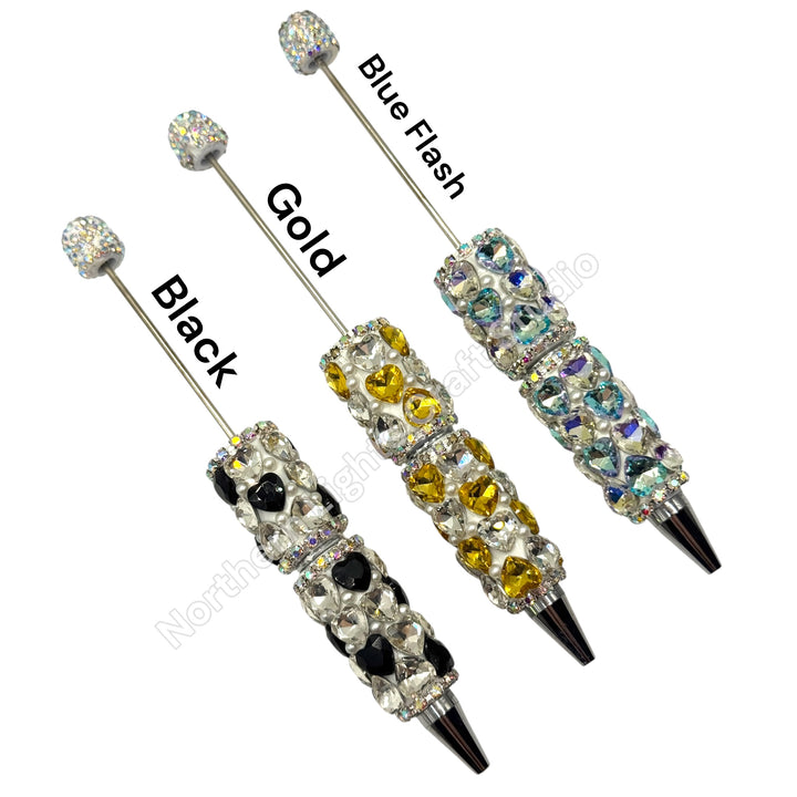 Beadable Large  Heart Rhinestone  Pen