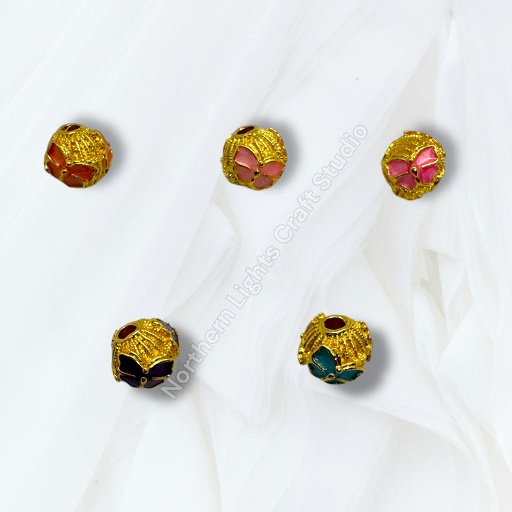 Copper Gold Plated Enamel Butterfly 10mm Beads - 10pc. mix
