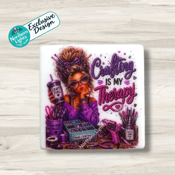 Crafting is My Therapy Printed Silicone Focal - Exclusive Design!