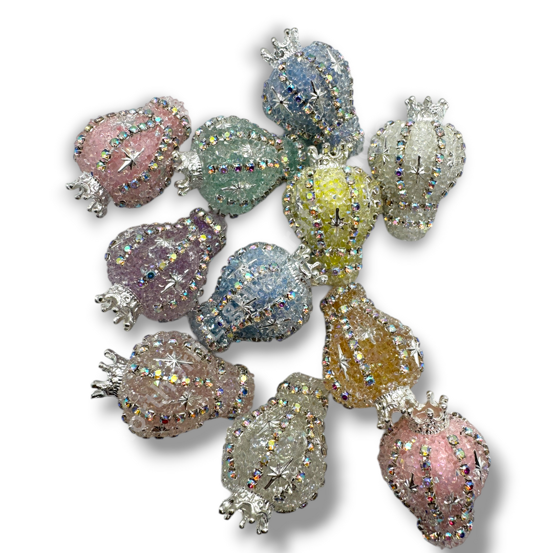 Sugar Mini Balloon 22mm Acrylic Base Beads - 5pc. Mix.
