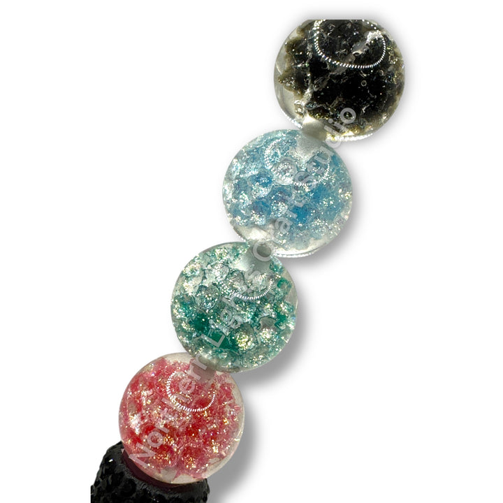 Glitter Honeycomb Luminous Premium Resin 16mm Beads -20pc.