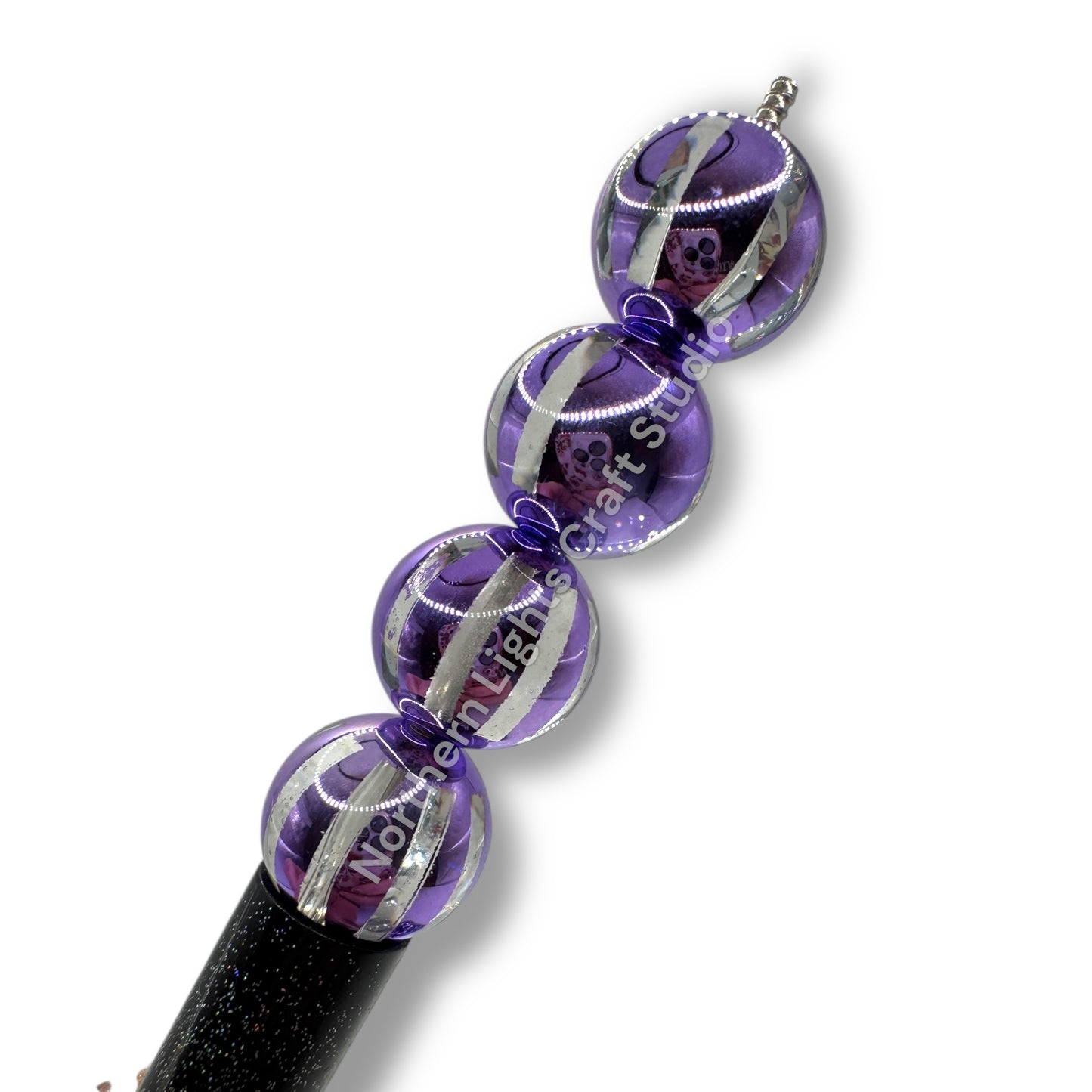 Shiny Striped 16mm Acrylic Beads - 20 pc.