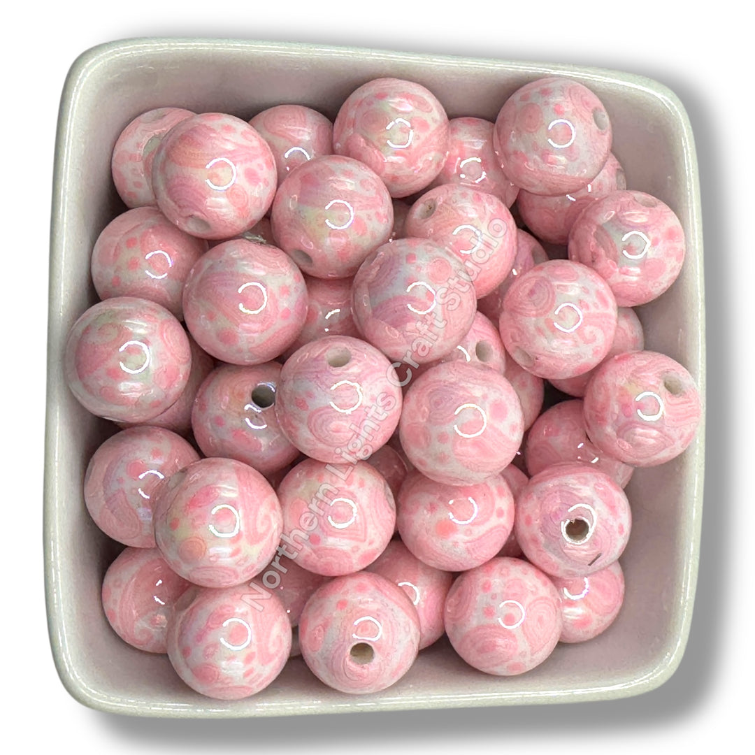 Paisley Bandana Printed 16mm Acrylic Beads - 20pc.