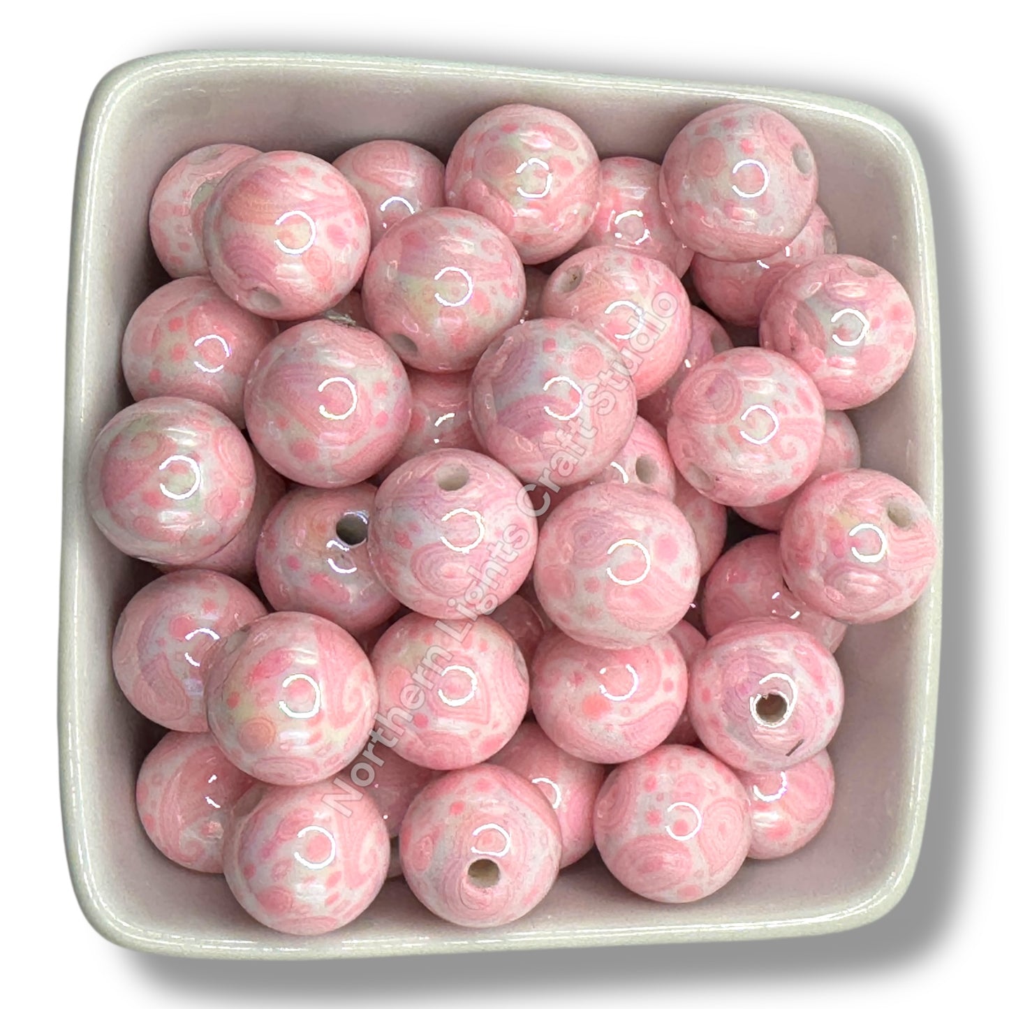 Paisley Bandana Printed 16mm Acrylic Beads - 20pc.