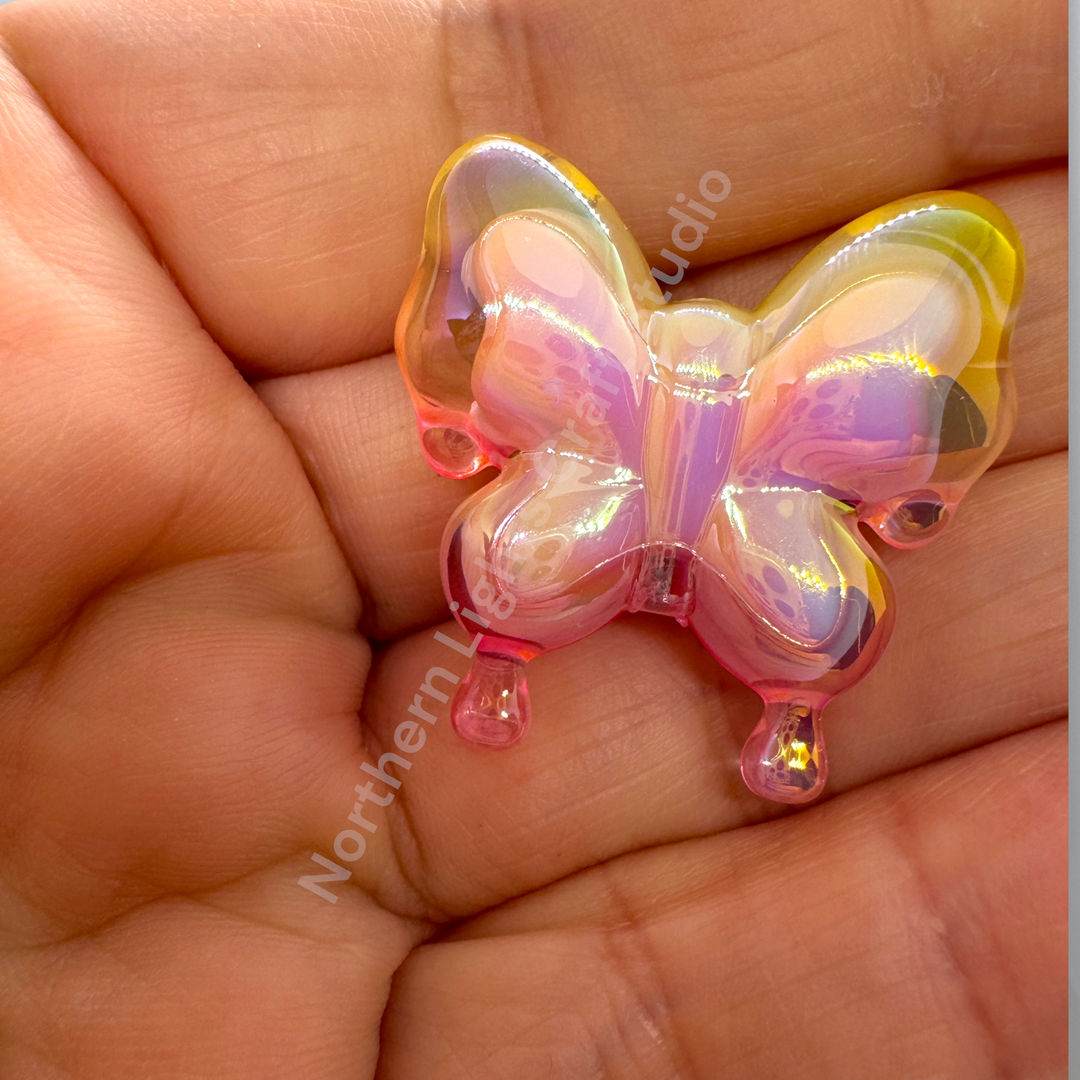 Puffy Butterfly Double Layer UV Bead - 10pc. Mix