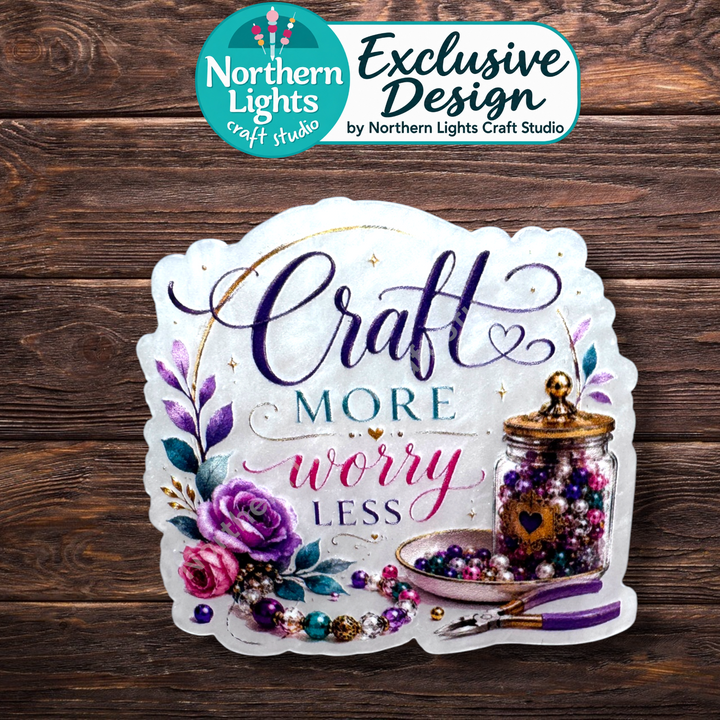 Craft More Worry Less Flat Back Acrylic 2pc. - Design Exclusive!
