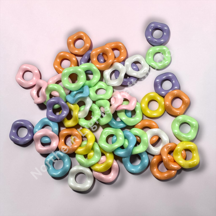Pastel Pearl Finish Wavy Spacer 16mm Mix of 50 pcs.