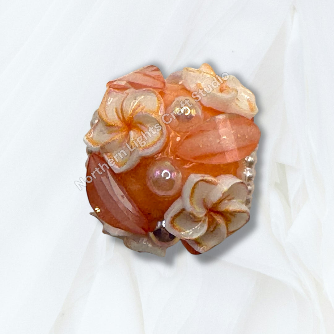 Fancy Sakura Flower 20mm Charm Bead - 5pc.
