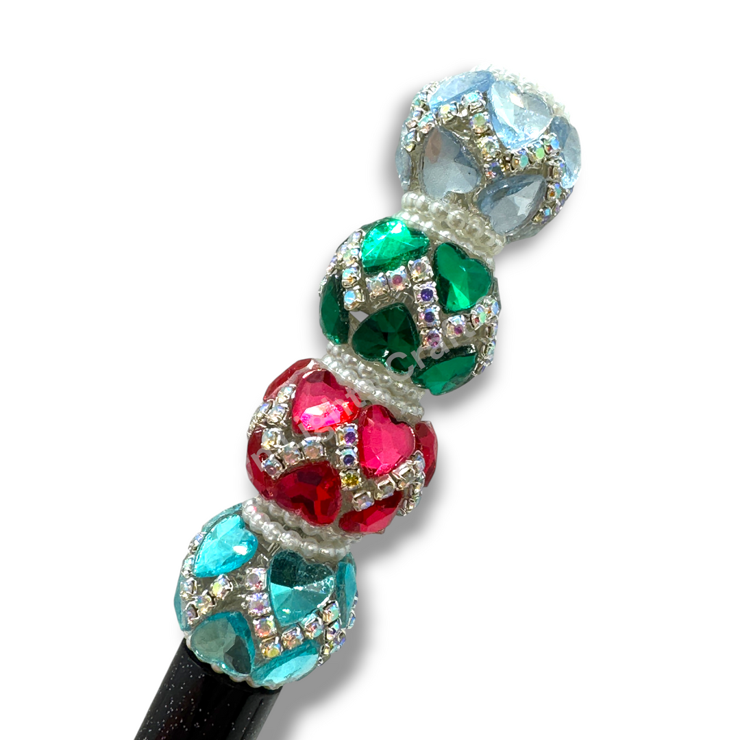 Rhinestone Zig Zag Heart Shape Crystal Fancy Bead - 4pc.