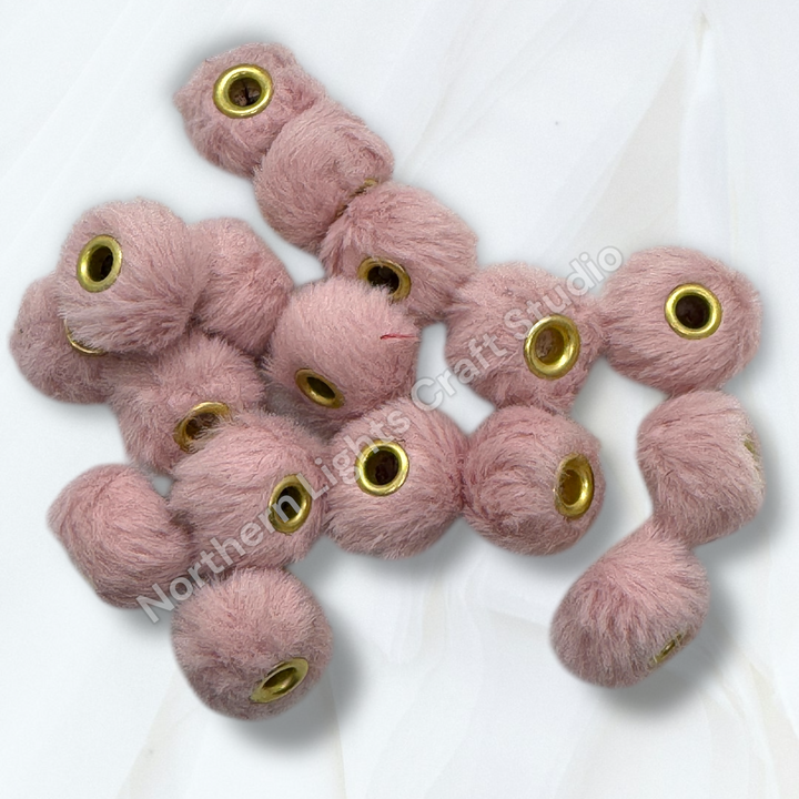 Baby Pink Fuzzy Spacer 30 pc. - 20mm