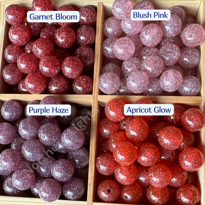 Glitter Dust 16mm High Quality Resin Beads - 20 Pcs.