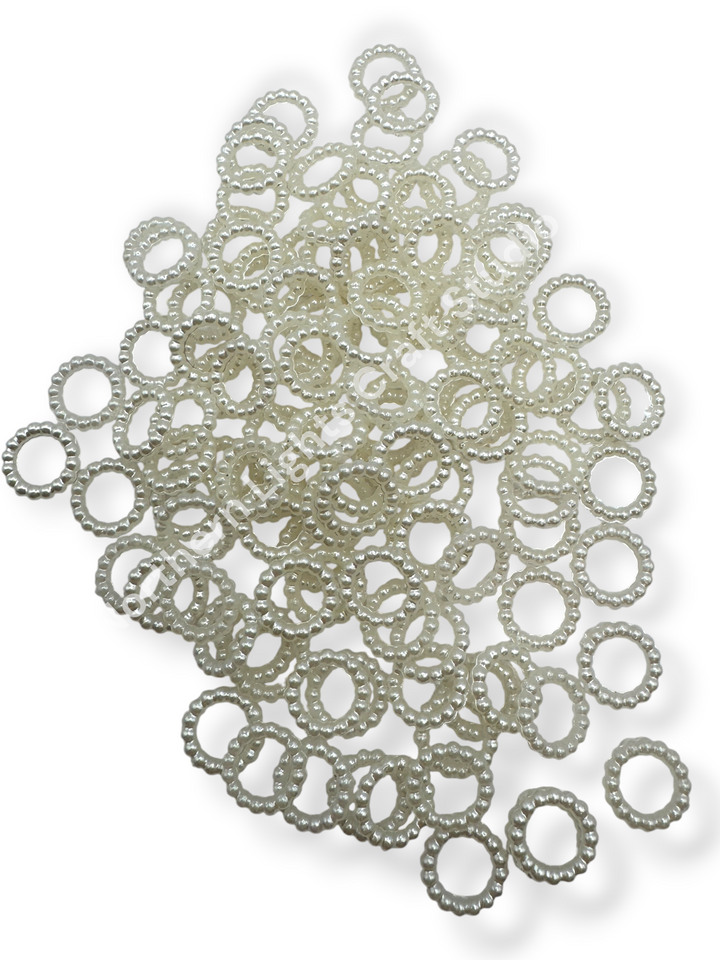 White Pearl Finish Acrylic 10mm Spacer - 10g.