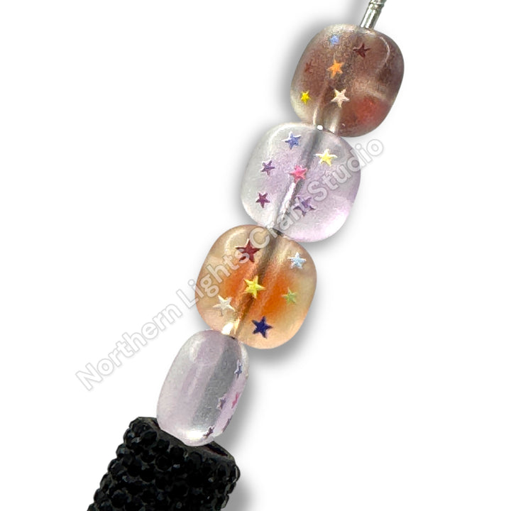 Puffy Square Star 14mm Pillow Beads -10pc.