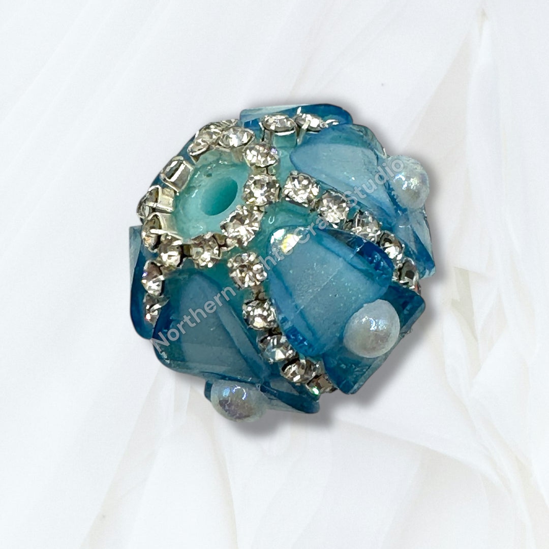 Acrylic Pumpkin Bead With Pearl Accent - 8pc. Mix
