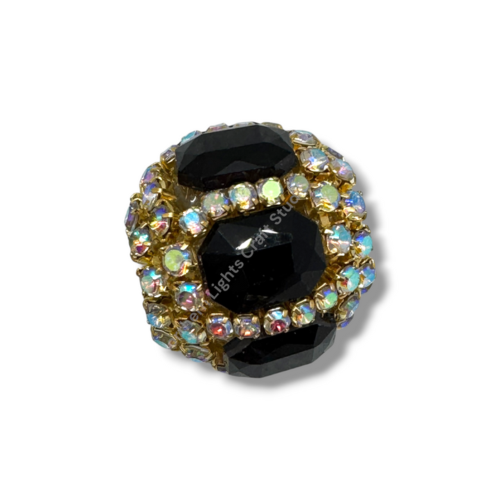 Fancy Gold AB Rhinestone Chain Crystal Mirror Beads -3pc.Single or 10pc. Mix