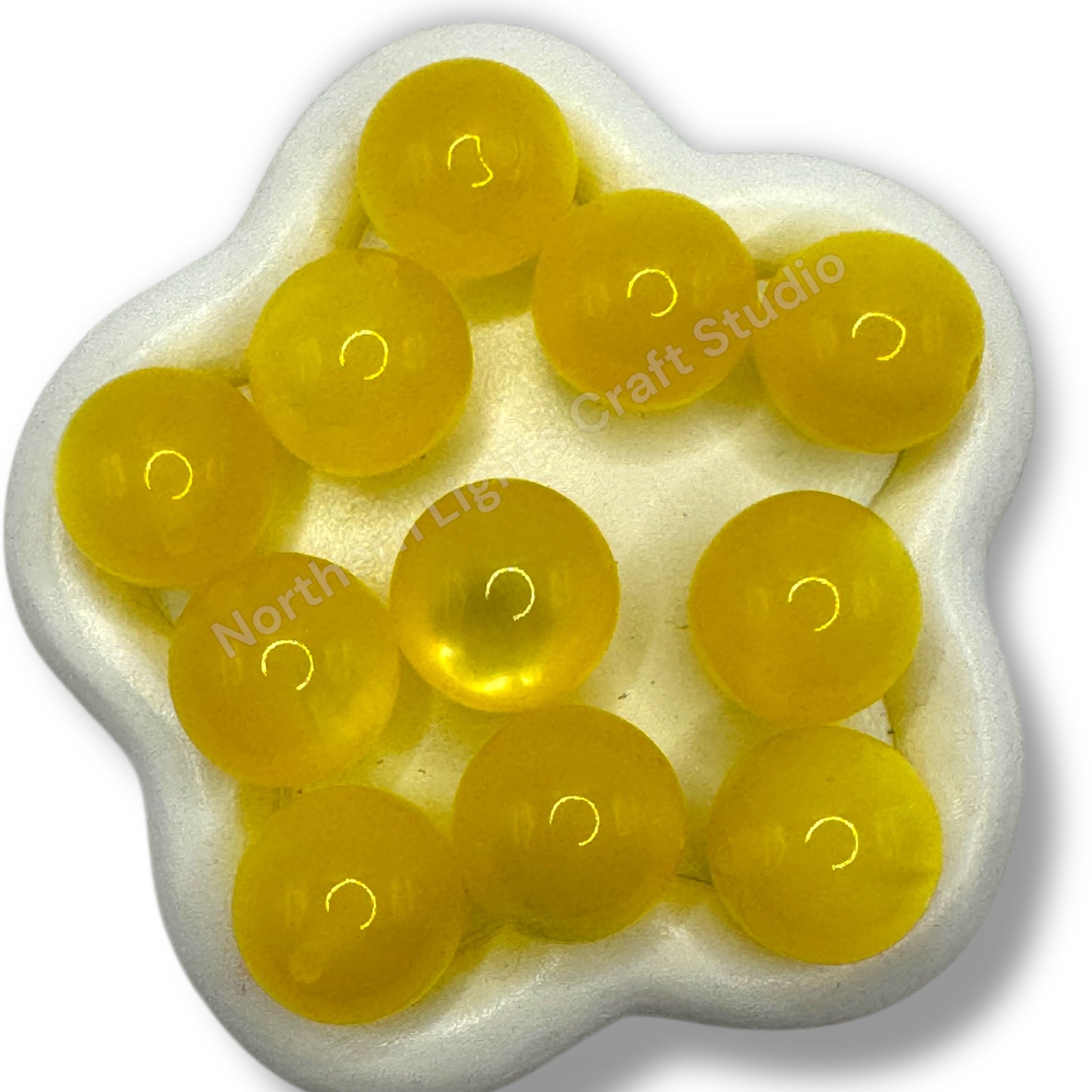 Yellow Cat Eye Shiny 20mm Beads -10 pc.