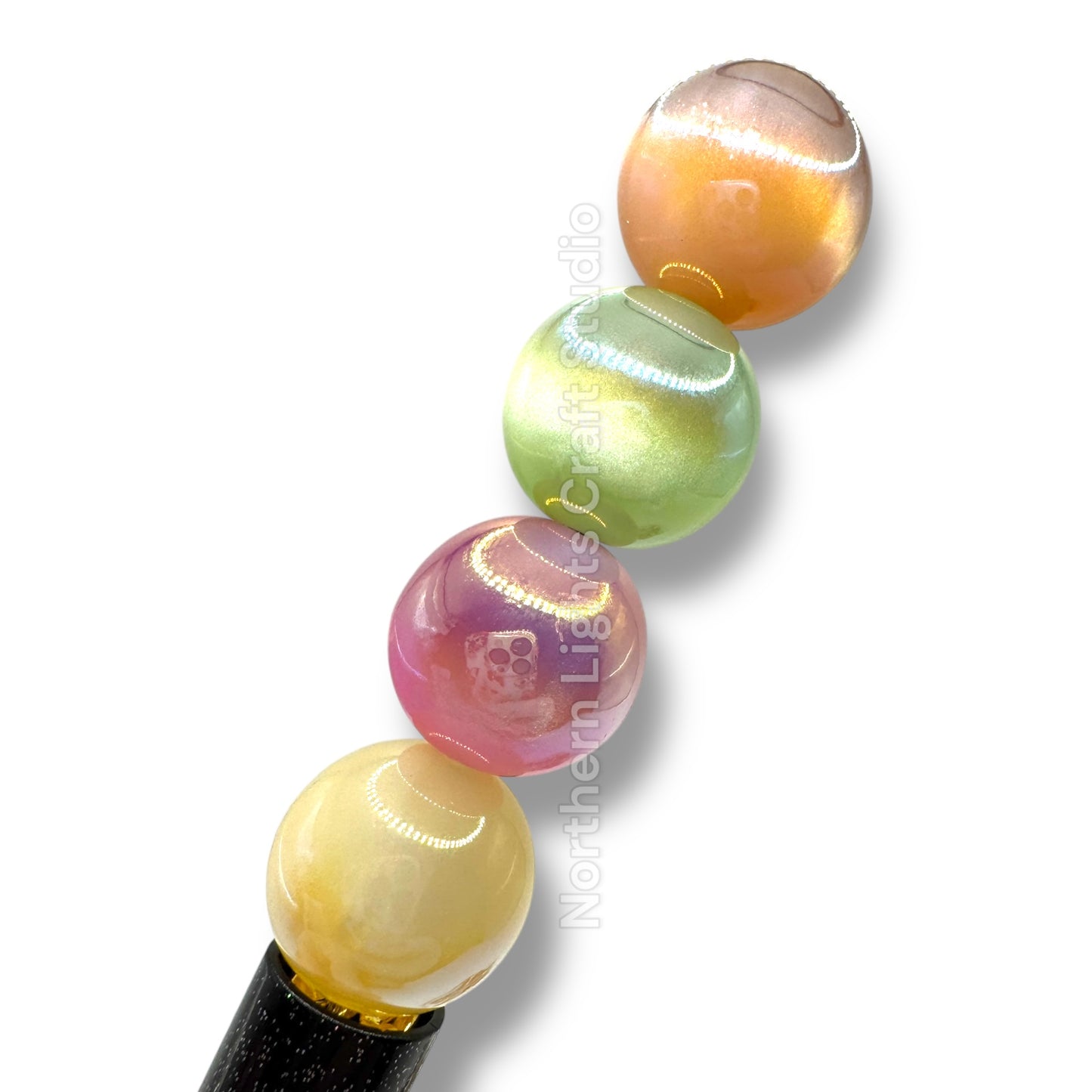 UV Shiny Cat Eye Bead Bright Color Mix-16mm-20pc.