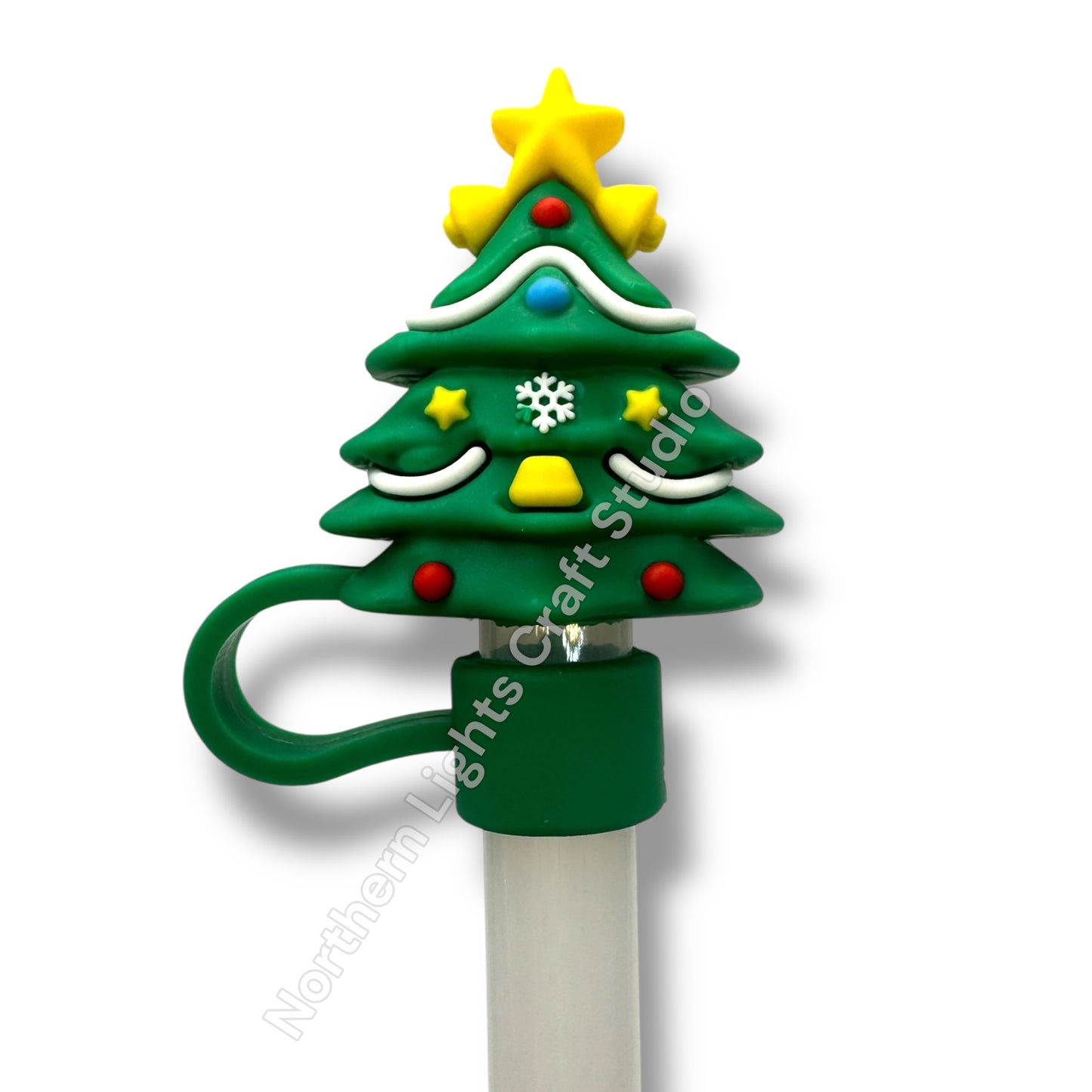 Silicone Christmas Straw Topper - 1 pc.