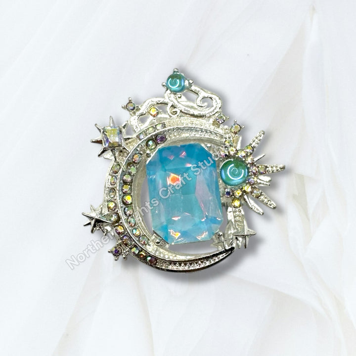 Metal Alloy Moon Starburst Bead -1pc.